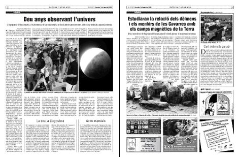 Pàgines 2 i 3 d'El Punt, 15/08/2009