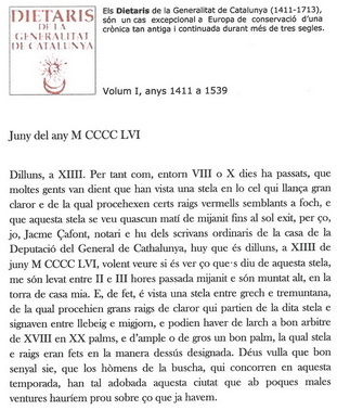 Crònica medieval del Halley a Barcelona