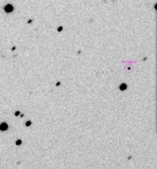 El cometa P/2016BA14 llueix tènue en aquesta imatge però gradualment ve apropant-se. Imatge: © Steven M. Tilley / Observatori Siding Spring, Austràlia
