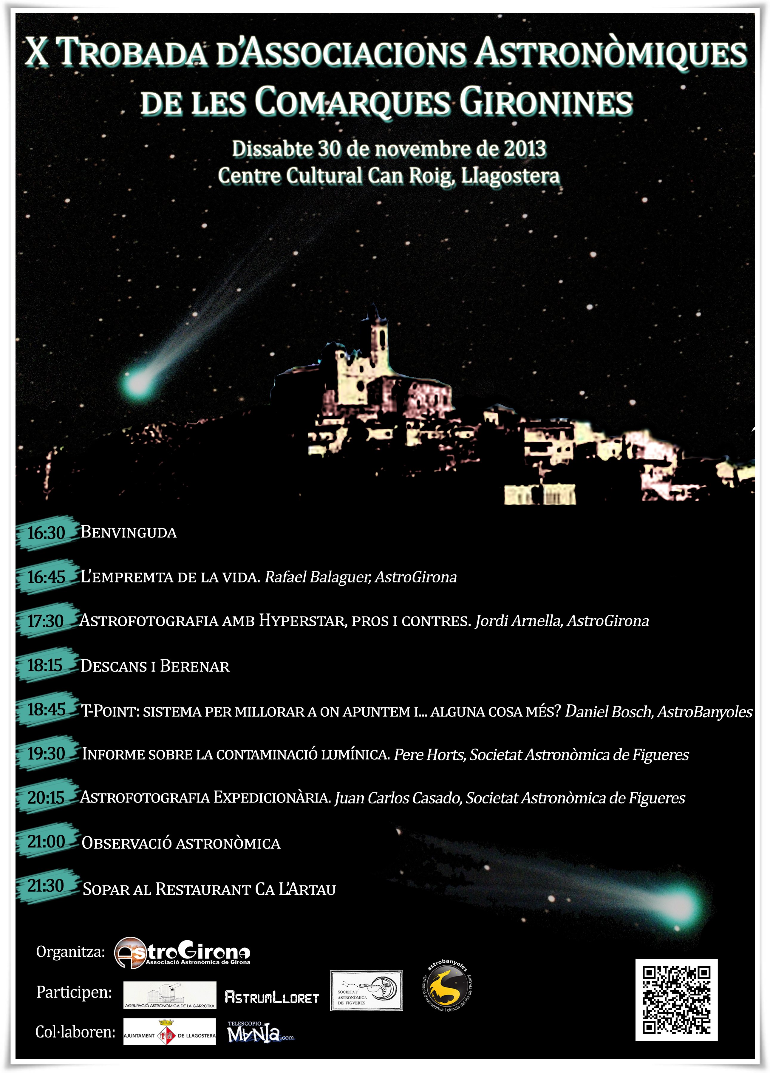 Programa de la X Trobada d'Associacions Astronòmiques Gironines