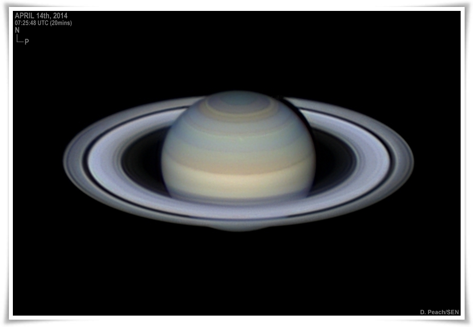 Saturn el dia 14 d'abril de 2014, per Damian Peach