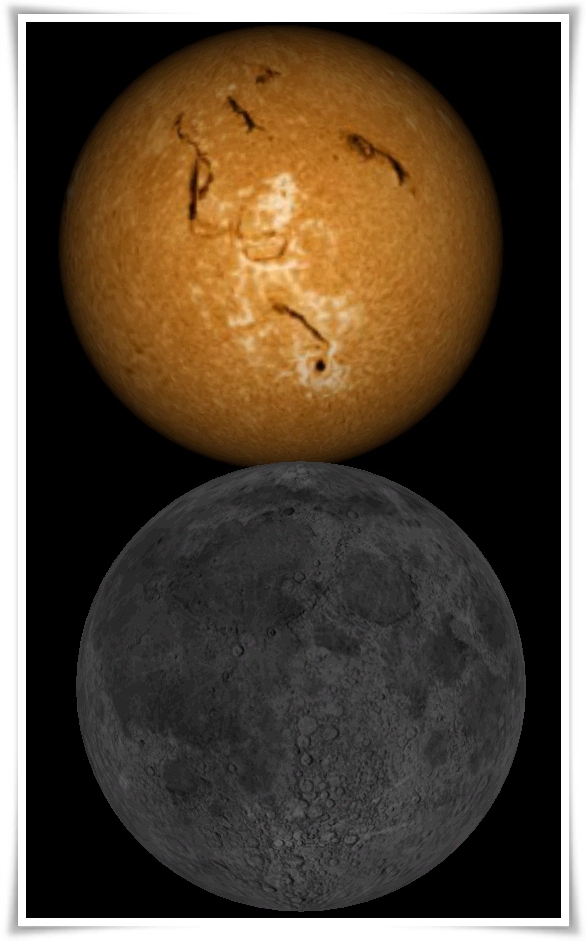 Simulació del moment de màxim enfosquiment del Sol vist des de Llagostera