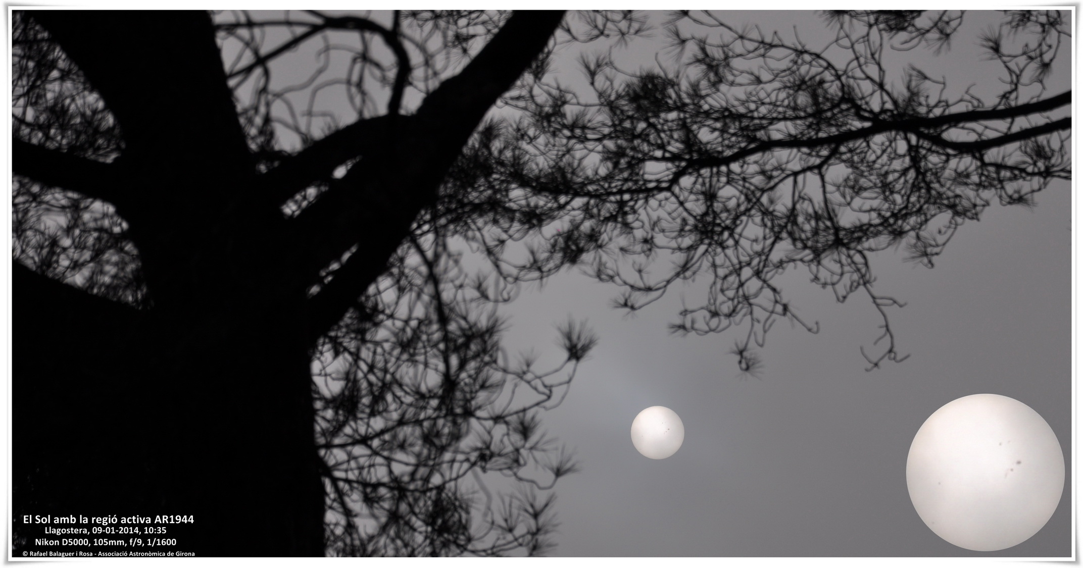 El Sol fotografiat des de Llagostera, per Rafael Balaguer i Rosa