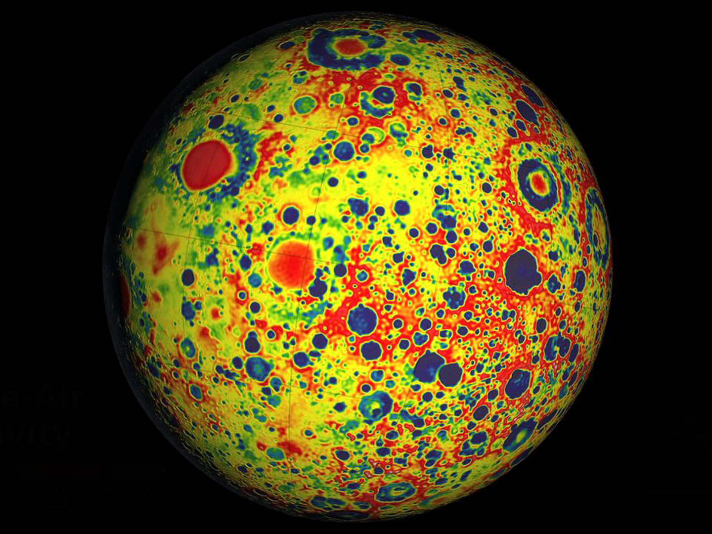 Mapa de anomalías gravitatorias lunares, GRAIL
