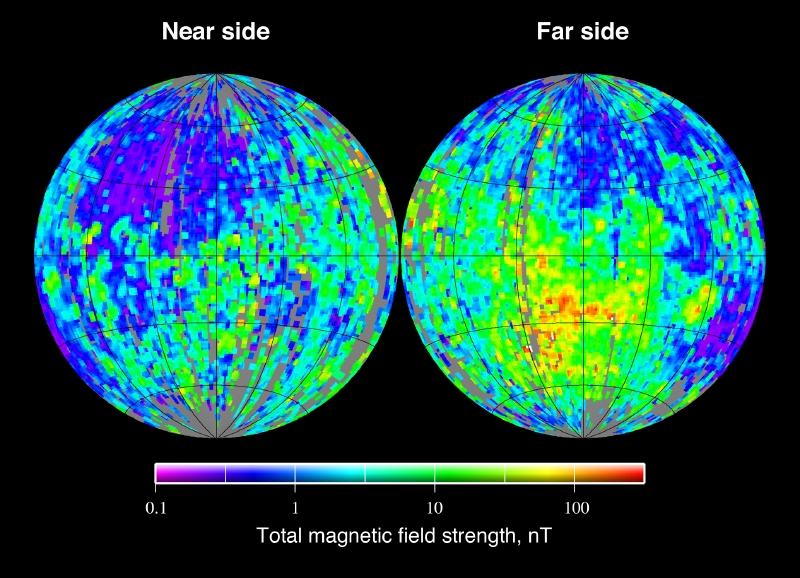 Intensidad del campo geomagnético lunar